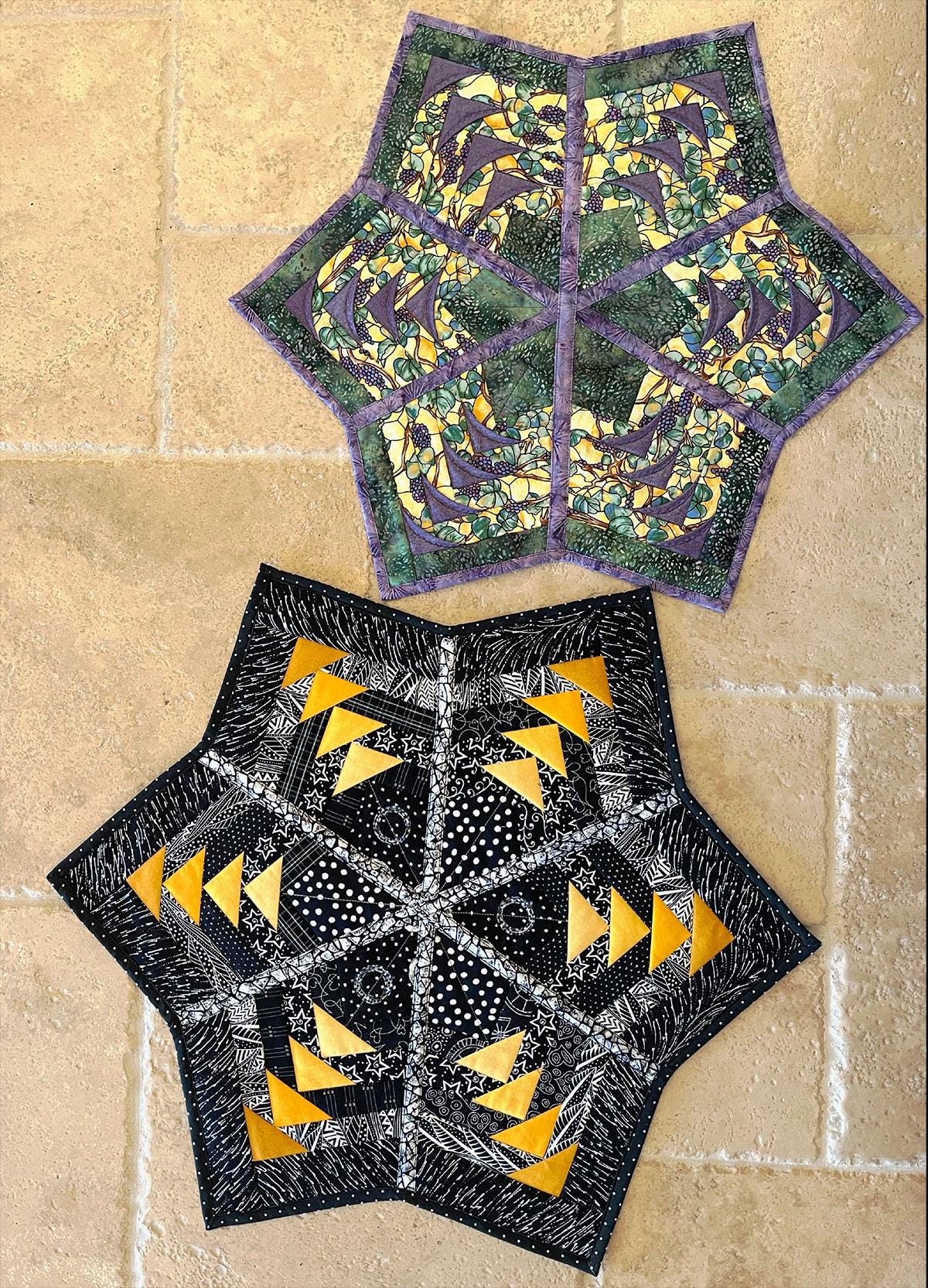 Quilt-as-you-go table topper pattern. Digital download/pdf file.