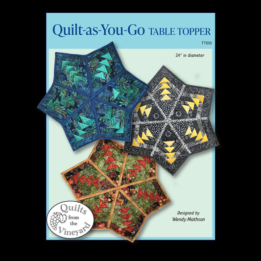 Quilt-as-you-go table topper pattern. Digital download/pdf file.