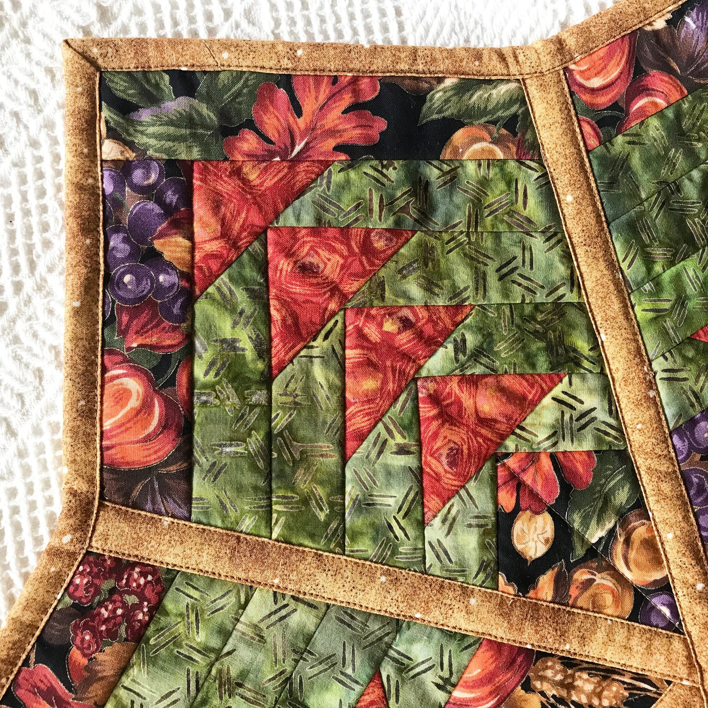 Quilt-as-you-go table topper pattern. Digital download/pdf file.