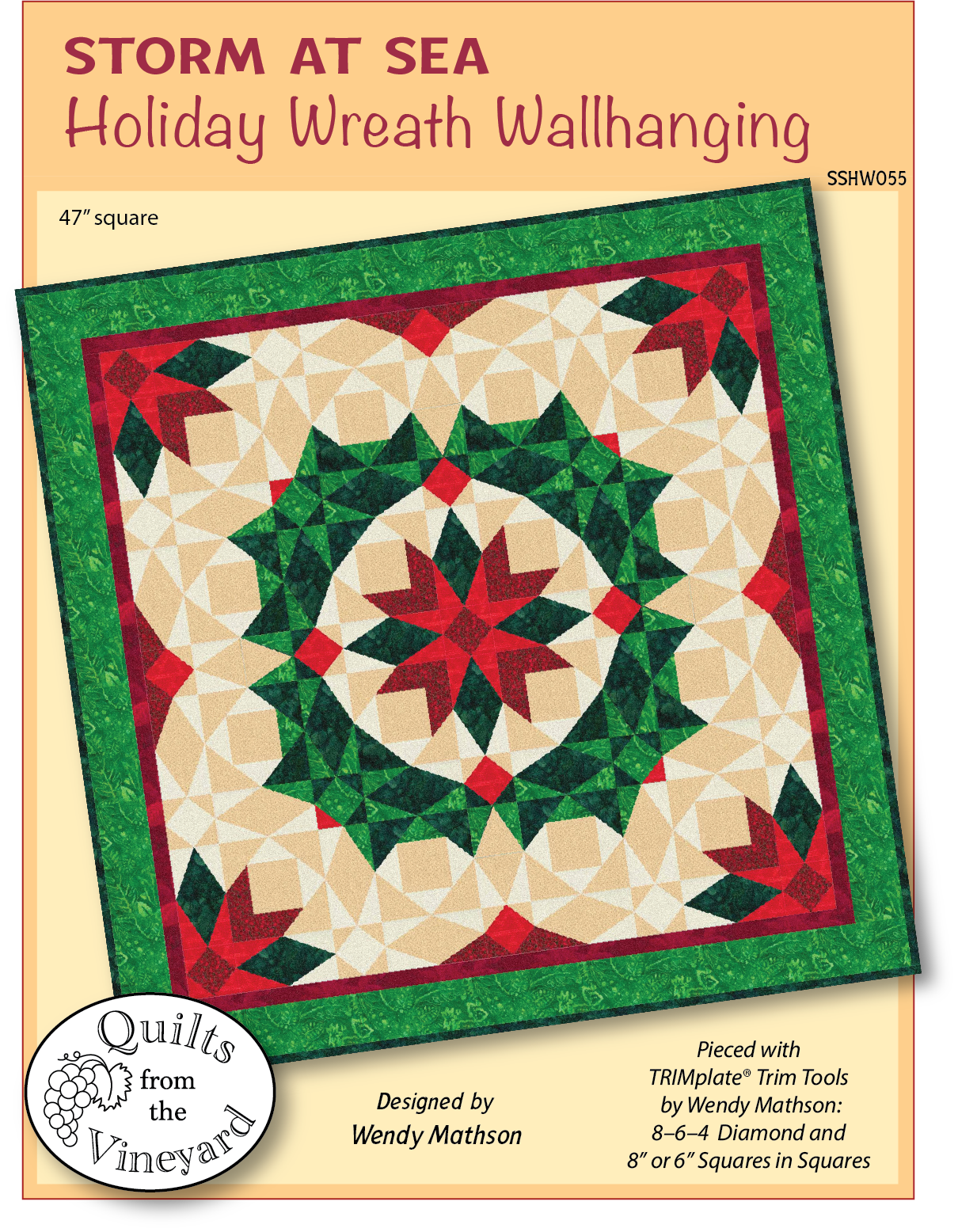 Storm at Sea Holiday Wallhanging Pattern. Digital download/pdf file.