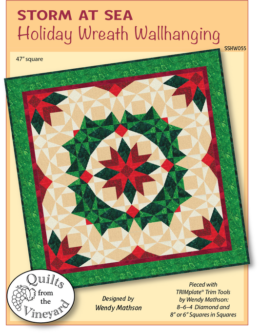Storm at Sea Holiday Wallhanging Pattern. Digital download/pdf file.