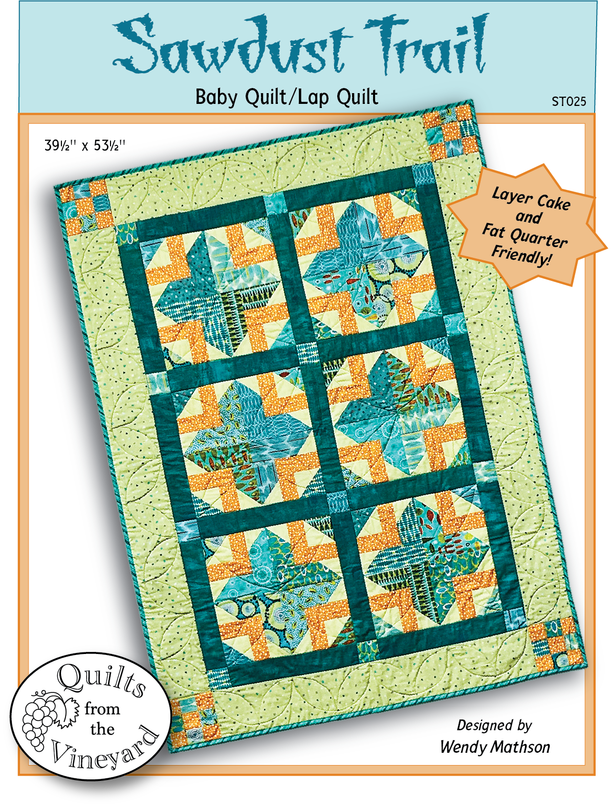 Sawdust Trail Lap or Baby Quilt Pattern. Digital download/pdf file.