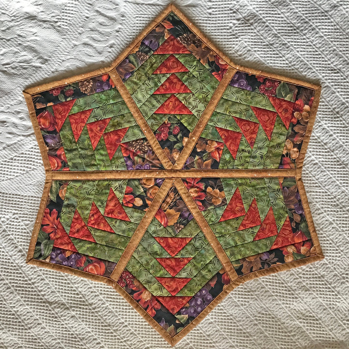 Quilt-as-you-go table topper pattern. Digital download/pdf file.